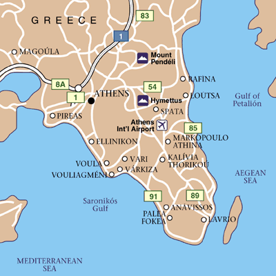 Athens Area Map