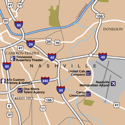 Nashville Area Map