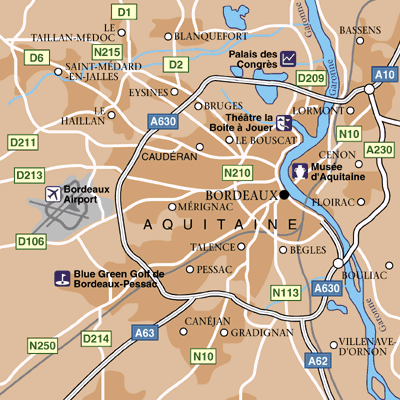 Bordeaux Area Map