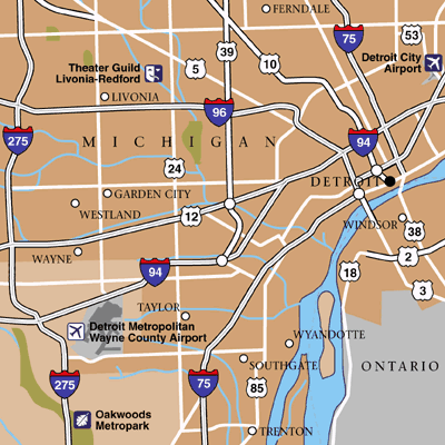 Detroit Area Map