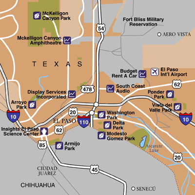 El Paso Area Map