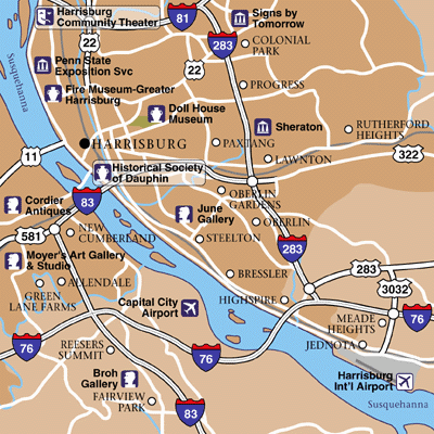 Harrisburg Area Map