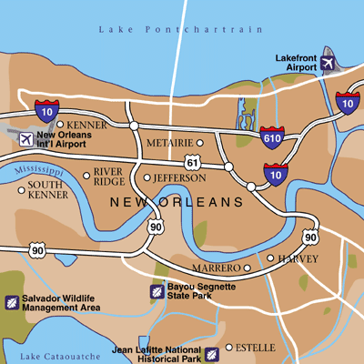 New Orleans Area Map
