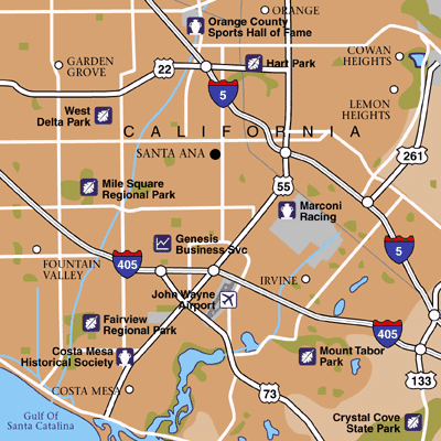 Orange County Area Map