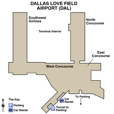 Dallas Love Field Airport Map