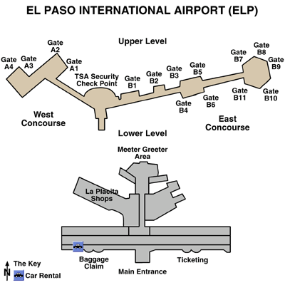 El Paso International Airport Map