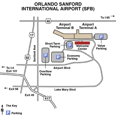 Orlando Sanford International Airport Map